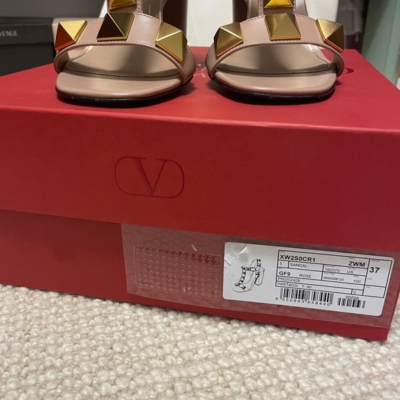 Valentino Garavani Women's Sandals with Gold Rockstuds - 37 - Picture 5 of 7